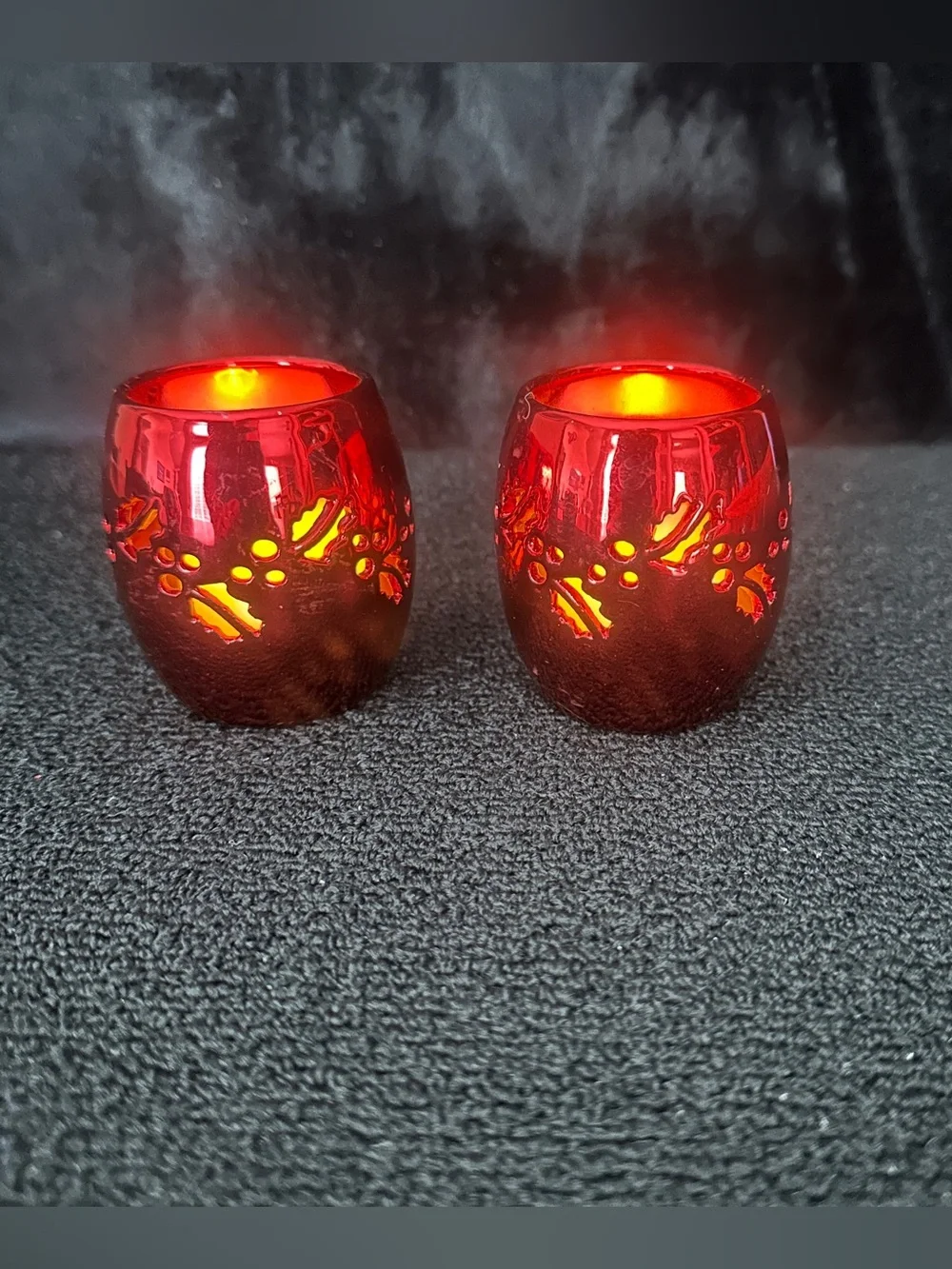 Red & Silver Candle Holders